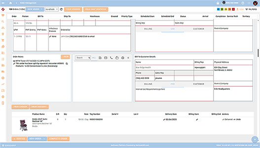 Serious ERP Order management system screenshot - where DME orders management - and hme order management happens