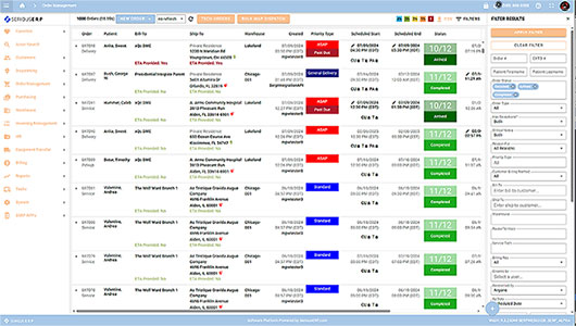 Serious ERP Order management system screenshot - where DME orders management - and hme order management happens